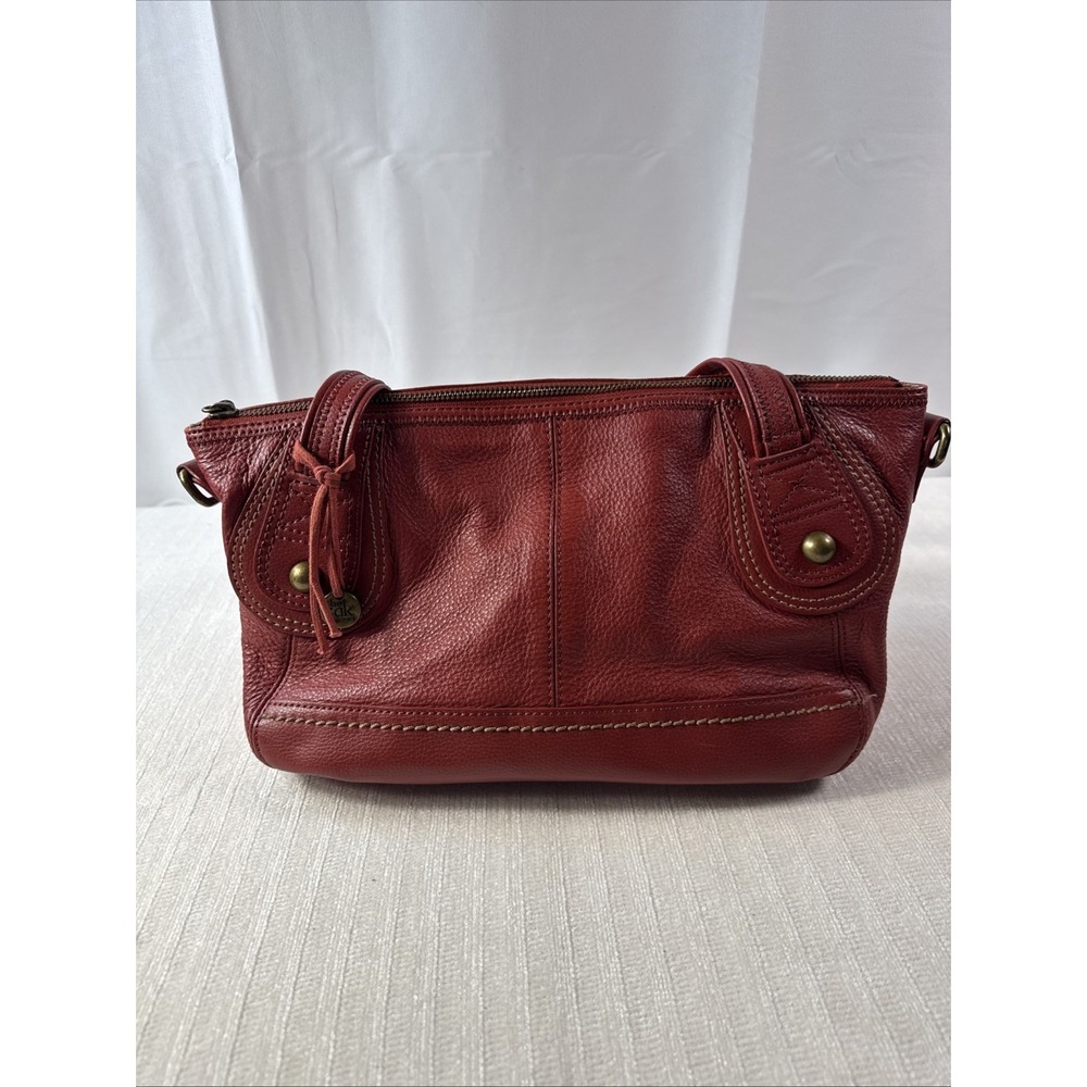 The Sak Soft Pebble Red Leather Shoulder Tote Hobo Bag Satchel Bag (No Strap)
